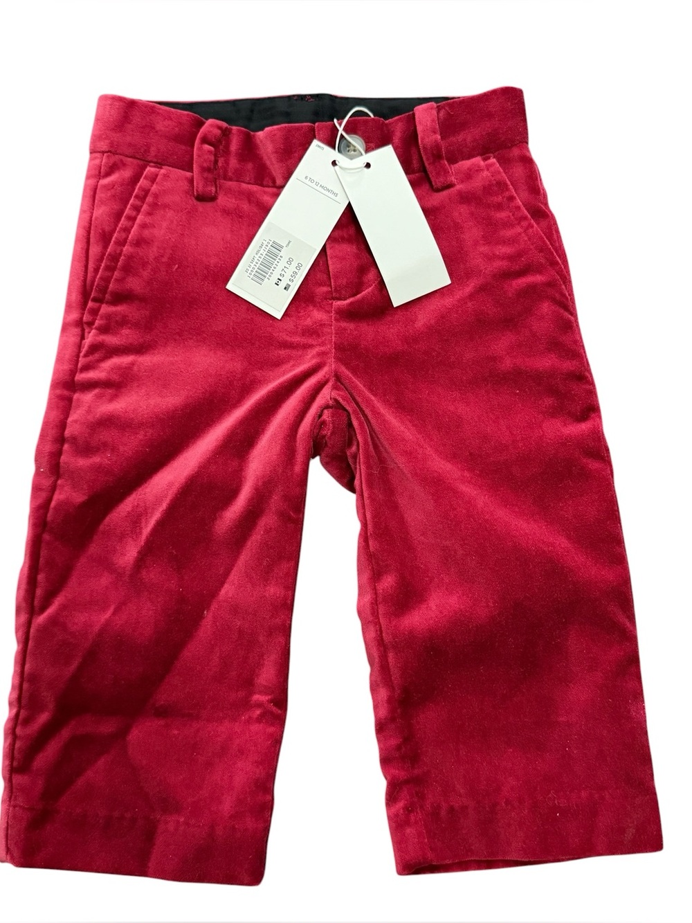Janie and Jack Kids Red Velvet Pants - Holiday collection size 6-12 months